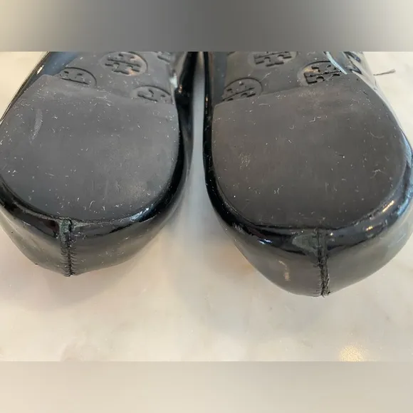 Tory Burch Minnie Travel Ballet Flat Black Patent Leather - Size 6