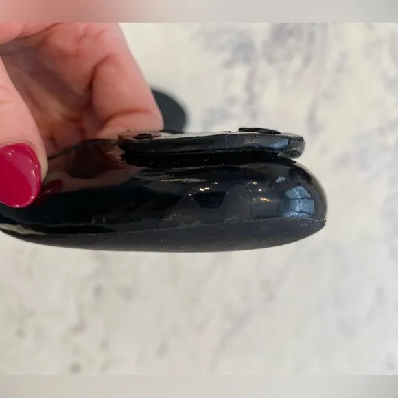Tory Burch Minnie Travel Ballet Flat Black Patent Leather - Size 6