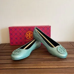 Tory Burch  Minnie Travel Ballet Audrey Blue Women Size 9
