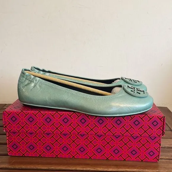 Tory Burch  Minnie Travel Ballet Audrey Blue Women Size 9