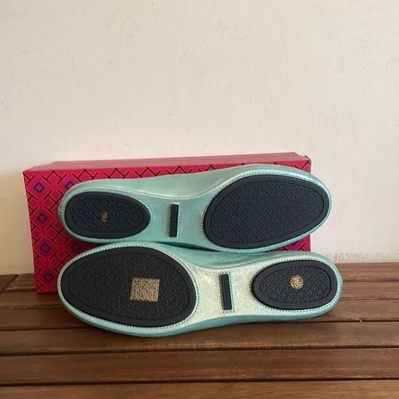 Tory Burch  Minnie Travel Ballet Audrey Blue Women Size 9