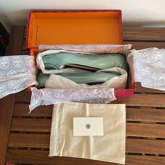 Tory Burch  Minnie Travel Ballet Audrey Blue Women Size 9