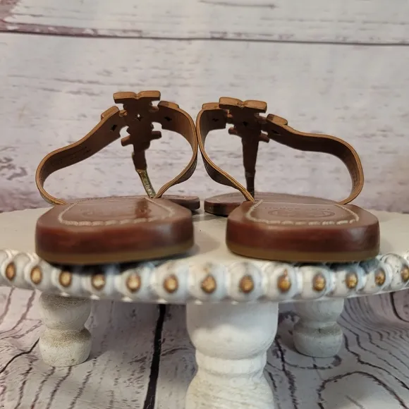 Tory Burch Moore Bronze-Brown Women's T-Strap Thong Slipon Sandals Size 8