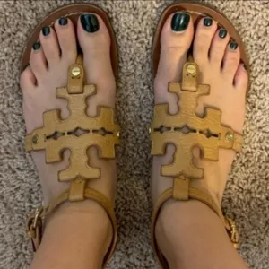 Tory Burch Phoebe Thong Sandals Royal Tan Size 7