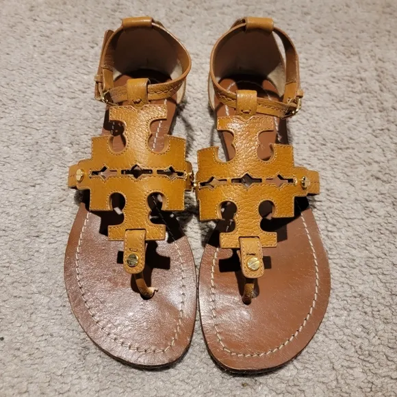 Tory Burch Phoebe Thong Sandals Royal Tan Size 7