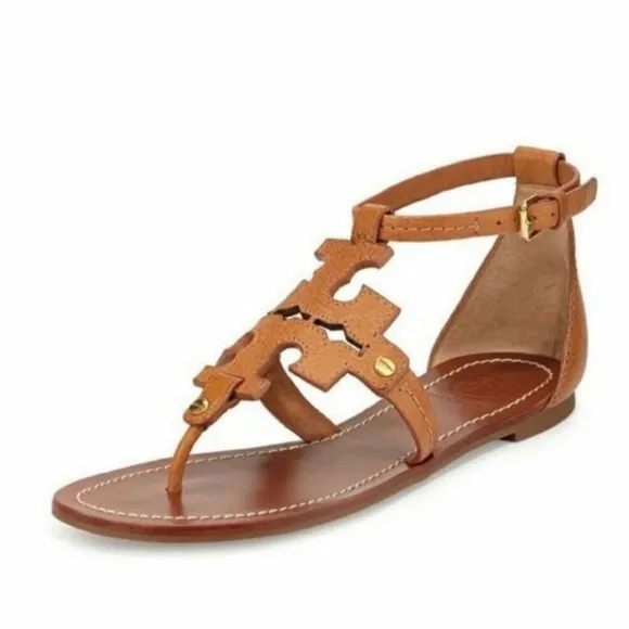 Tory Burch Phoebe Thong Sandals Royal Tan Size 7