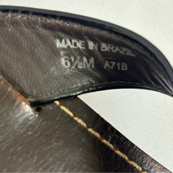 Tory Burch Sandals Patent Leather Thong Flower Vamp Slip-On Flats Black Size 6.5