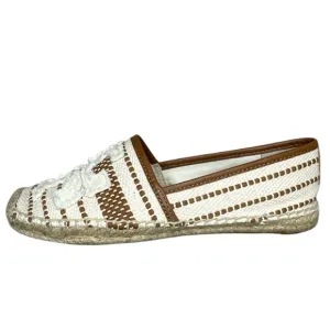 Tory Burch Shaw Tan and Cream Espadrilles Size 9