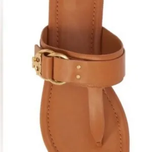 Tory Burch Tan Sandals with Gold Buckle