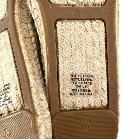 Tory Burch Women’s 10 Navy Neon Green Striped Espadrilles