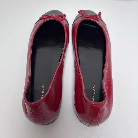 Tory Burch Women's Cap-Toe Leather Ballet Flat Brick Lane Coco Size 9