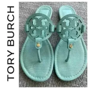 TORY BURCH Women's Green Miller Thong Sandals - Electric Eel