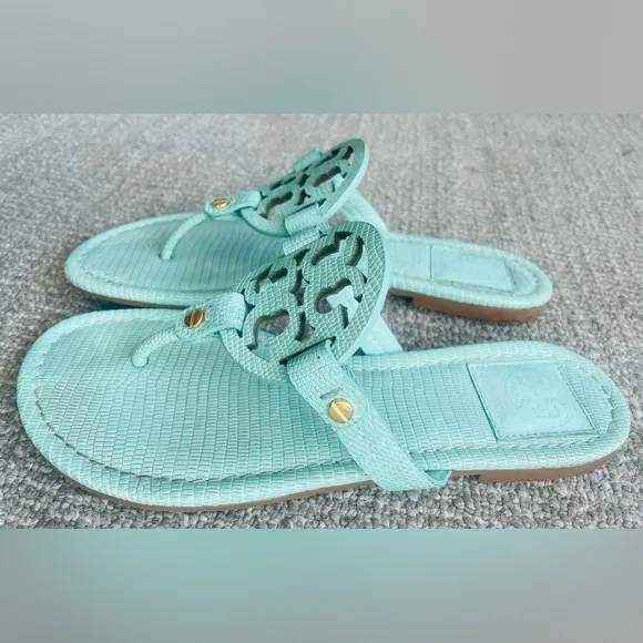 TORY BURCH Women's Green Miller Thong Sandals - Electric Eel
