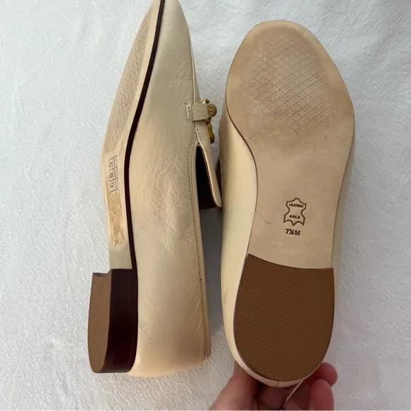 Tory Burch Women's Jessa Apron Toe Loafers in Cream Size 7.5 New