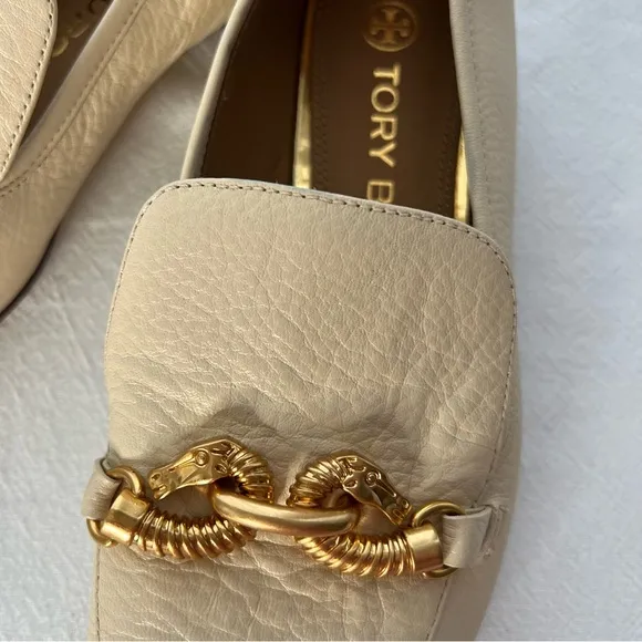 Tory Burch Women's Jessa Apron Toe Loafers in Cream Size 7.5 New