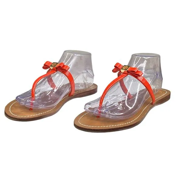 Tory Burch Women's Leighanne Red Thong Bow Sandals Size US 9
