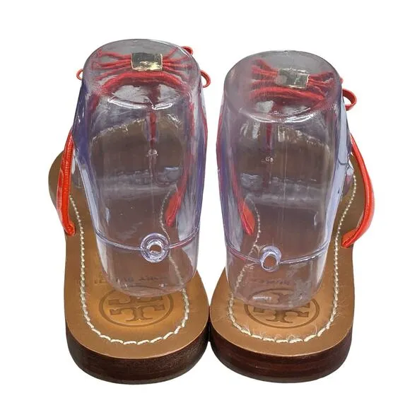 Tory Burch Women's Leighanne Red Thong Bow Sandals Size US 9