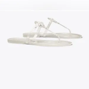 TORY BURCH Women’s Mini Miller Jelly Thong Flip Flop Sandals Clear Sz 8