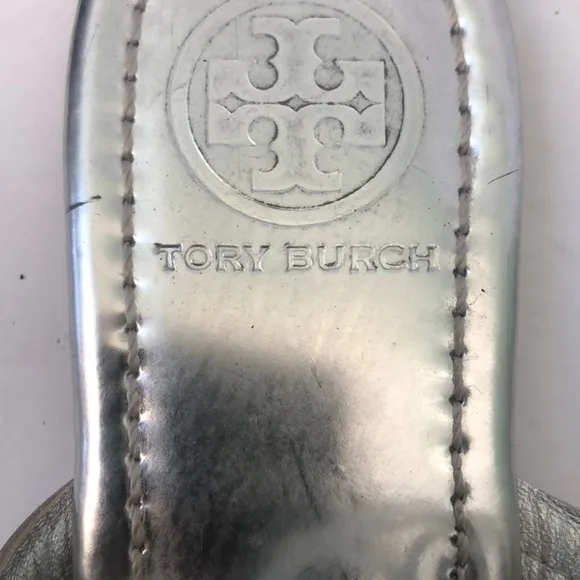 Tory Burch Women's Silver Thong Sandals Size 6.5M