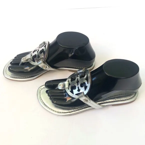 Tory Burch Women's Silver Thong Sandals Size 6.5M