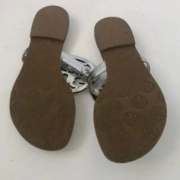 Tory Burch Women's Silver Thong Sandals Size 6.5M