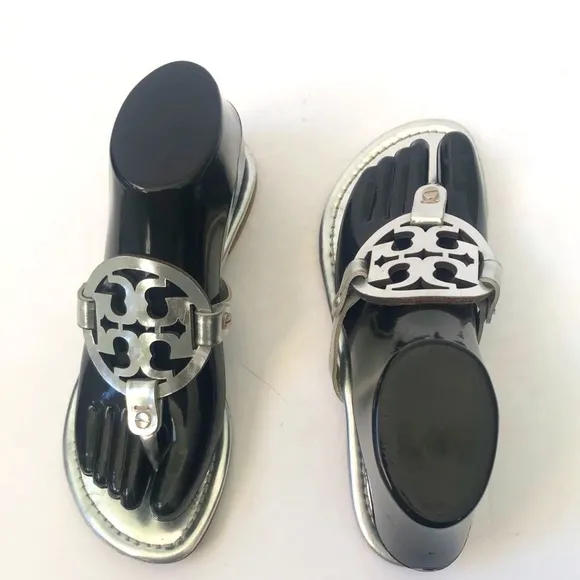 Tory Burch Women's Silver Thong Sandals Size 6.5M