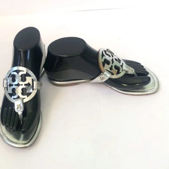 Tory Burch Women's Silver Thong Sandals Size 6.5M