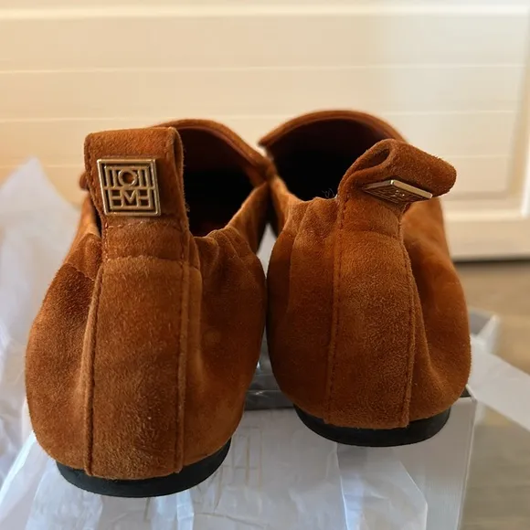 *TOTEME*  The Travel suede loafers slip on flats size 7.5 COGNAC