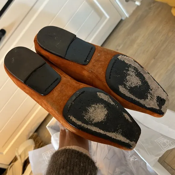 *TOTEME*  The Travel suede loafers slip on flats size 7.5 COGNAC