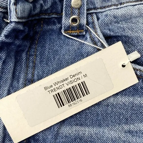 Trendt Vision Men's Jeans Blue Size M Baggy Whisker Wash Denim NWT