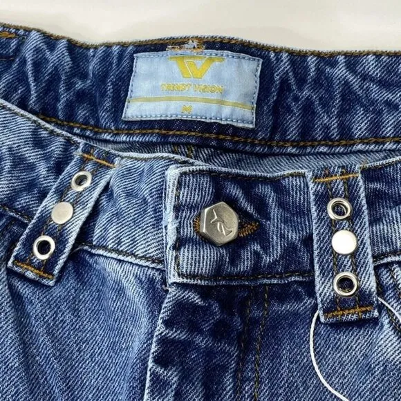 Trendt Vision Men's Jeans Blue Size M Baggy Whisker Wash Denim NWT