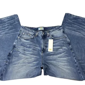 Trendt Vision Men's Jeans Blue Size M Baggy Whisker Wash Denim NWT