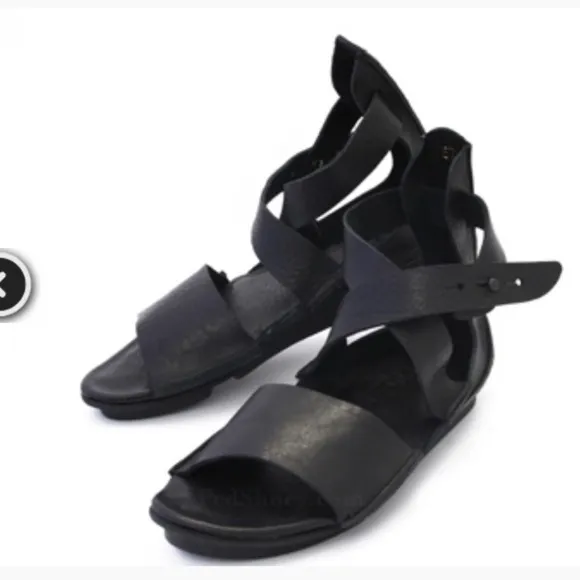 Trippen Coil F Sandal In Waw Black Gladiator Leather Germany Made Size 9.5 41