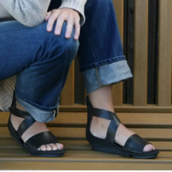 Trippen Coil F Sandal In Waw Black Gladiator Leather Germany Made Size 9.5 41