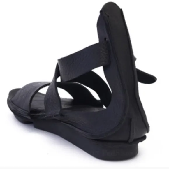 Trippen Coil F Sandal In Waw Black Gladiator Leather Germany Made Size 9.5 41