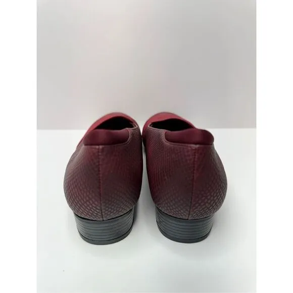 Trotters Loafers Womens Size 5 Red Wine Leather Padded Slip On Casual Shoes NEW