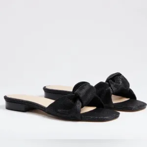 Tuckernuck black Raffia Brit Sandals   New in Box size 7