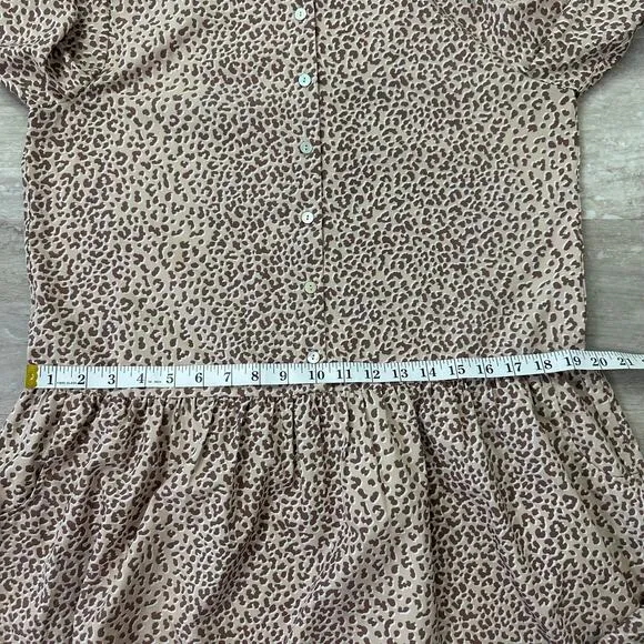 Tuckernuck Light Leopard Hayes Drop Waist Mini Dress Size Medium