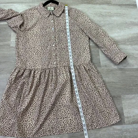 Tuckernuck Light Leopard Hayes Drop Waist Mini Dress Size Medium