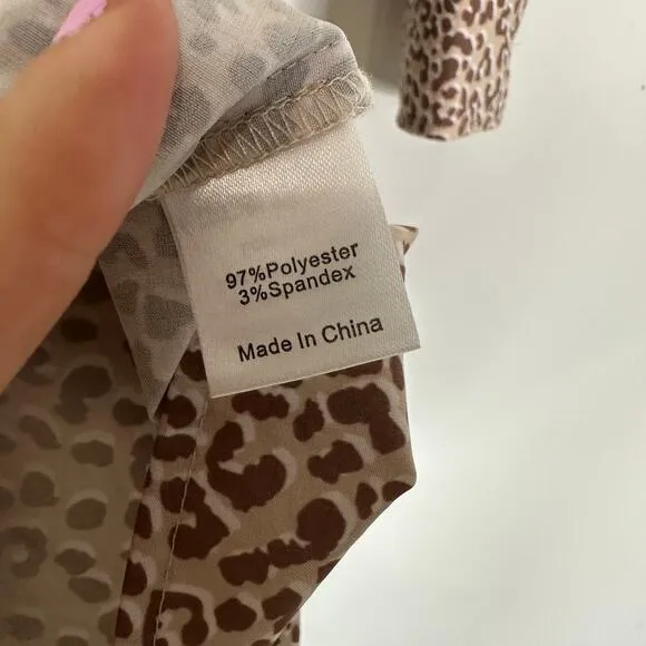 Tuckernuck Light Leopard Hayes Drop Waist Mini Dress Size Medium