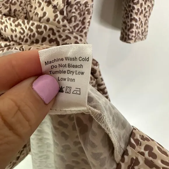 Tuckernuck Light Leopard Hayes Drop Waist Mini Dress Size Medium