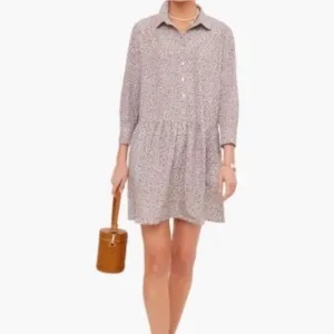 Tuckernuck Light Leopard Hayes Drop Waist Mini Dress Size Medium