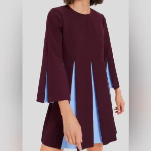 Tuckernuck Long sleeve griffiths a line dress Ladies xxl Merlot and sky blue