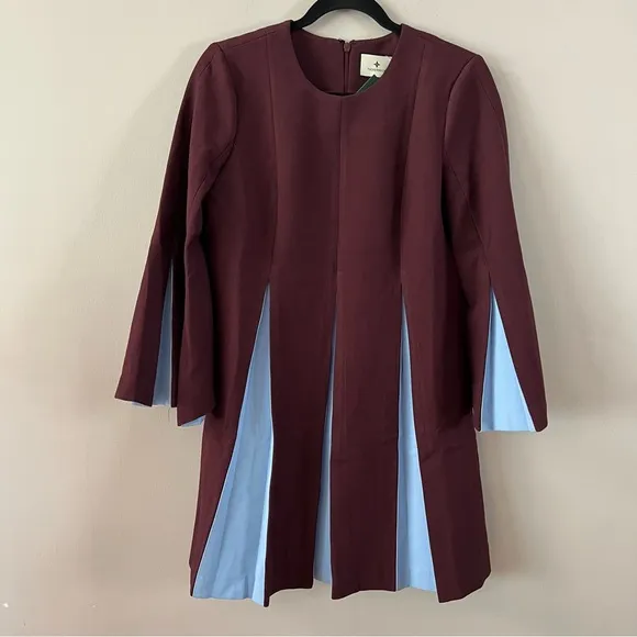 Tuckernuck Long sleeve griffiths a line dress Ladies xxl Merlot and sky blue