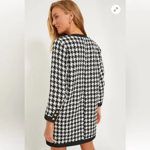 Tuckernuck Pomander Place Coco Black White Gold HoundstoothTweed Dress