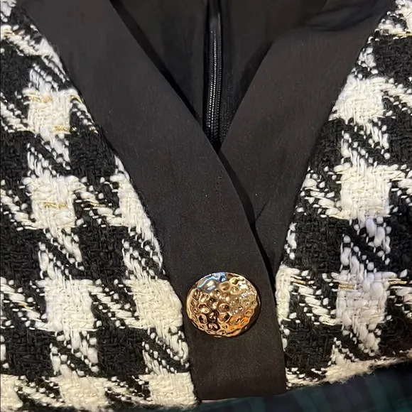 Tuckernuck Pomander Place Coco Black White Gold HoundstoothTweed Dress