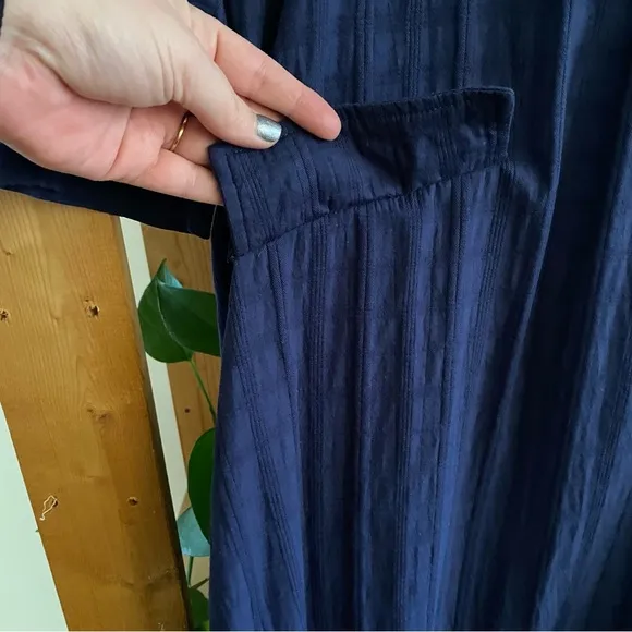 Tuckernuck Pomander Place Navy Blue Carolina Caftan Midi Dress