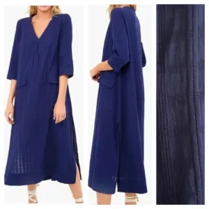 Tuckernuck Pomander Place Navy Blue Carolina Caftan Midi Dress