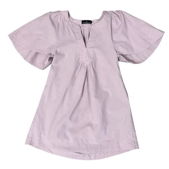 Tuckernuck Pomander Place Orchid Pink Finley Flutter Sleeve Cotton Mini Dress XS