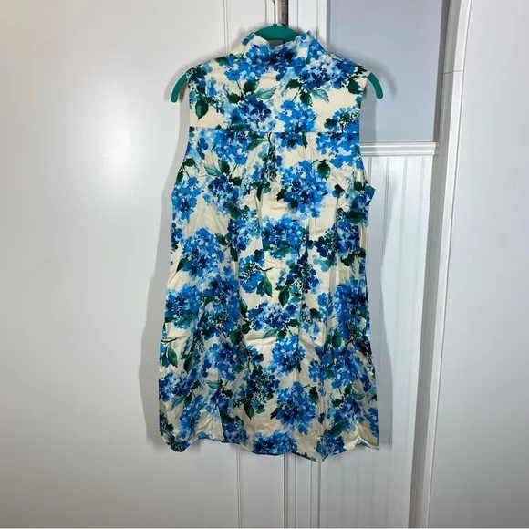 Tuckernuck Water's Edge Hydrangea Sleeveless Charlie Dress size large nwt new